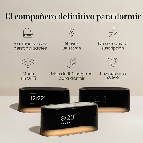 Miniatura 2 de Loftie Reloj despertador con máquina de sonido – Reloj despertador inteligente con luz nocturna, ruido blanco, altavoz Bluetooth, más de 100 sonidos