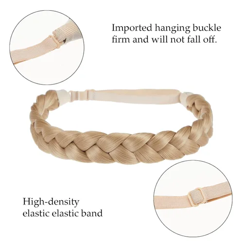 Miniatura 3 de Diadema trenzada para mujer, 3 hebras, sintéticas, trenzadas, diademas elásticas para el cabello, accesorios para el cabello a la moda