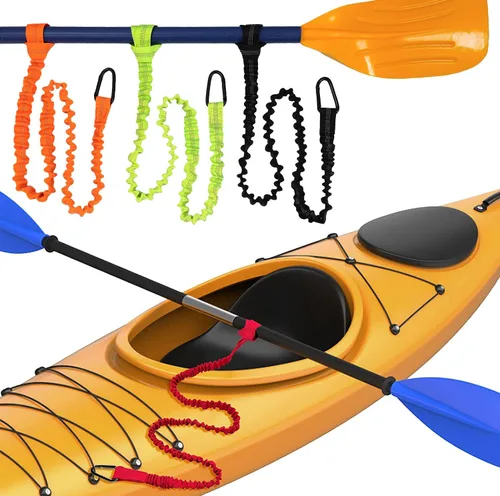 Miniatura 8 de Paddle Leash Kayak Paddle Holder Tool Lanyard - 2 Pack Stretchable Paddle Strap with Carabiner Secure Leash Lanyard Rope for SUP Kayak Canoe Paddle