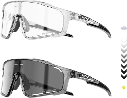 Miniatura 8 de KAPVOE Gafas de ciclismo fotocromáticas para hombres y mujeres, gafas de sol deportivas, marco de decoloración HD, gafas de bicicleta K76