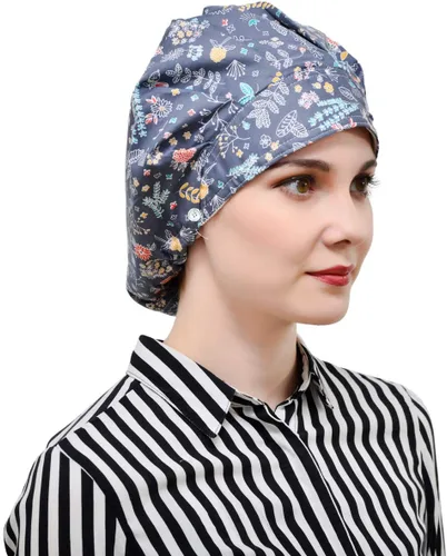 Miniatura 5 de Juego de 3 gorros estilo bouffant de algodón, con banda para el sudor Image01