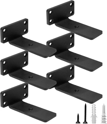 Miniatura 6 de HITOMEN Soportes de estante flotante de servicio pesado, accesorios de estantes ocultos de 8 pulgadas (1/5 pulgadas de grosor), soportes de hierro
