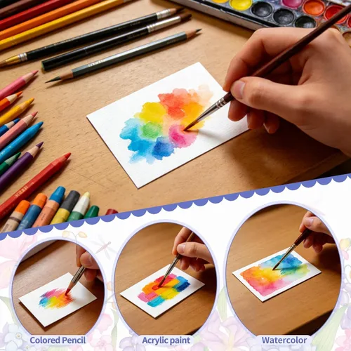 Miniatura 4 de 120 piezas de papel de acuarela de algodón natural de 300 GSM, papel de artista de prensa en frío de 2.5 x 3.5 pulgadas para estudiantes, artistas