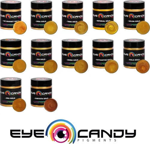 Miniatura 9 de Pigmentos Eye Candy Oro Mica en Polvo Premium - Kin Gold (25gr) - para Epoxi, Resina, Jabón, Pintura, Carpintería, Vaciado de Acrílico, Bombas
