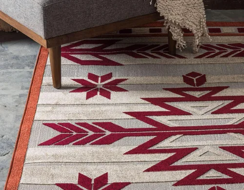Miniatura 3 de Unique Loom Outdoor Modern Collection - Alfombra de área - Albuquerque (2' x 3' 1" Rectángulo Beige/Marrón)
