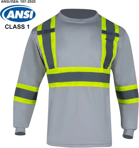 Miniatura 2 de VENDACE Camiseta de Seguridad Reflectante de Alta Visibilidad 3 Paquetes Hi Vis Camisa de Trabajo de Construcción de Manga Larga