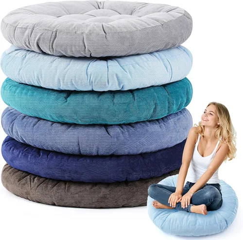 Miniatura 19 de Almohadas de suelo Jerify 22 x 22 Pulgadas Redondas Cuadradas Grandes Almohada de meditación para piso para aula Meditación para adultos Almohada