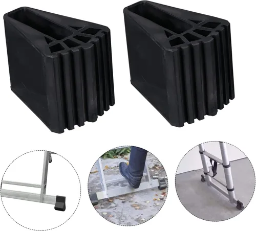 Miniatura 2 de Hemobllo Fundas para patas de escalera, 4 unidades, antideslizantes, accesorios de escalera plegables, almohadillas de goma para pies de escalera