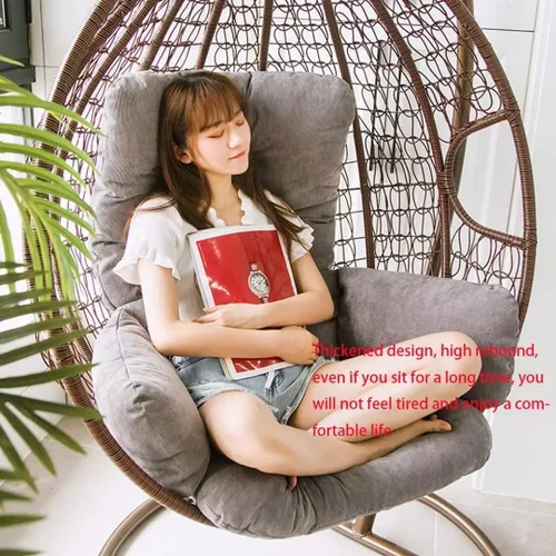 Miniatura 7 de Cojín de repuesto para silla de huevo, cojín de asiento de cesta colgante, cojín suave para colgar silla de huevo, cojines de respaldo de 45 x 20