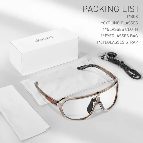 Miniatura 6 de SCVCN Photochromic Cycling Glasses Men Women Clear Sports Sunglasses UV400 Protection for Cycling Running Baseball mtb S63 A15 Fotocrómico