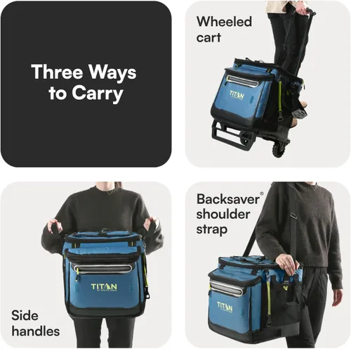 Miniatura 6 de Titan by Arctic Zone Collapsible Wheeled Soft Sided Cooler with Detachable Rolling AT Cart, Insulated Bag with Leak Proof Lining, for Travel, Beach
