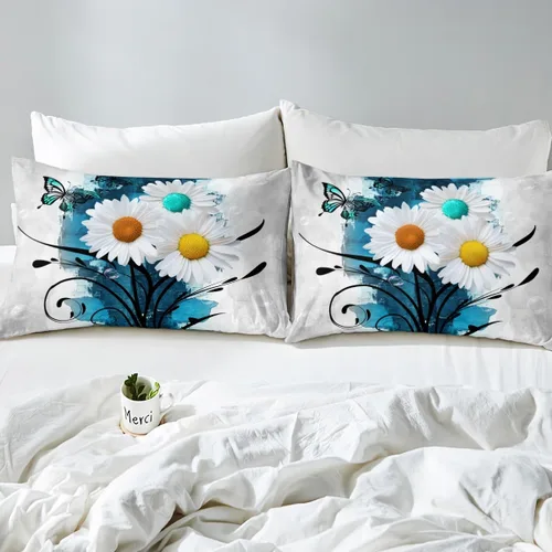 Miniatura 5 de Erosebridal Juego de sábanas turquesa tamaño individual para niñas y mujeres, juego de sábanas color verde azulado y gris degradado para adultos