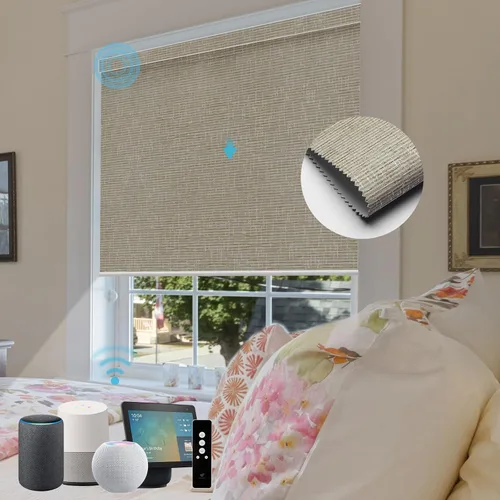 Miniatura 63 de SmartWings Persianas Motorizadas con Sombras para Ventana Control Remoto Funciona con Thread Apple Homekit Z-Wave Alexa 100% Blackout de Doble Cara