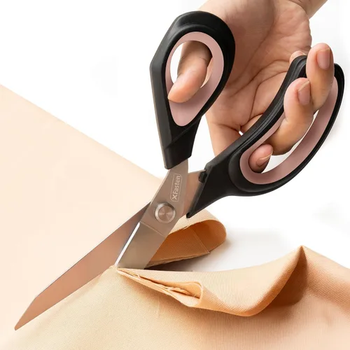 Miniatura 12 de XFasten Tijeras de sastre profesionales de alta resistencia, 9.5 pulgadas, tijeras de modista ultra afiladas para corte de tela Tijeras de coser