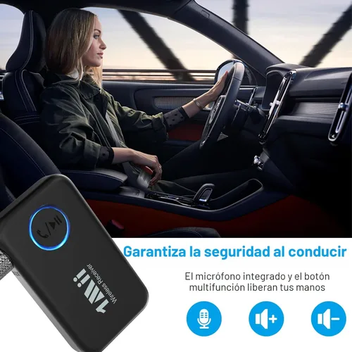 Miniatura 3 de 1Mii Receptor de música Bluetooth 5.3 para estéreo de coche/hogar, adaptador Bluetooth auxiliar para automóvil con control de volumen, soporta