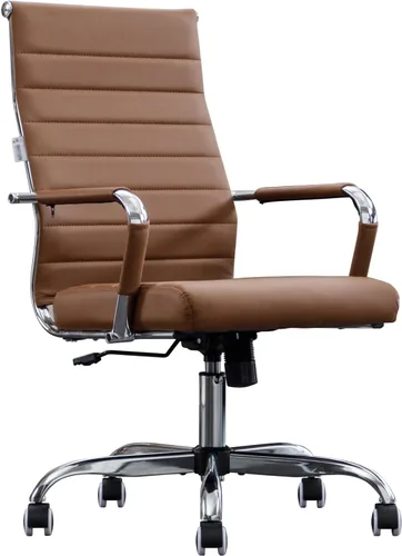 Miniatura 11 de Silla de oficina en casa acanalada, sillas modernas de cuero para sala de conferencias, silla ergonómica de escritorio de oficina, silla ejecutiva