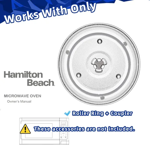 Miniatura 4 de Plato de vidrio para microondas de 10.6" compatible con microondas Hamilton Beach de 0.9 pies cúbicos. Reemplazo de la placa de vidrio MP-P23
