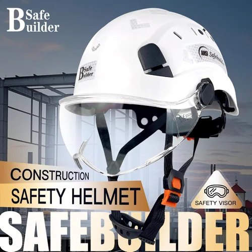 Miniatura 2 de Casco de Seguridad de Construcción con Visera Casco Duro ABS Cascos Duros de Ventilación Ajustable Protección de Cabeza de Trabajo Industrial