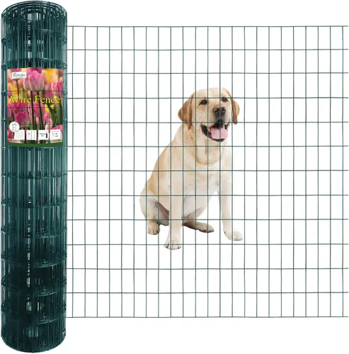 Miniatura 11 de FOREHOGAR Valla de alambre soldada con revestimiento de PVC negro de 24 pulgadas x 50 pies, 2 pulgadas x 3 pulgadas 16GA, rollo de cercado de borde