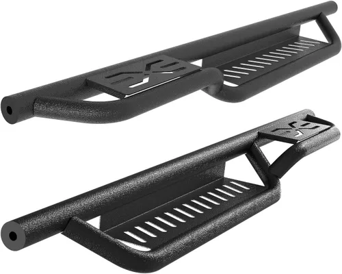Estribos, escalones laterales de 6 pulgadas compatibles con Jeep Wrangler JK JKU Unlimited 2007-2018, 2 puertas, barra Nerf de acero recubierto de