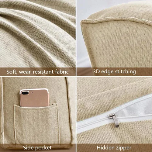 Miniatura 3 de Almohada decorativa para sofá, cojín de respaldo con funda de almohada extraíble para sala de estar, cabecero, almohada de lectura para cama, Aqua