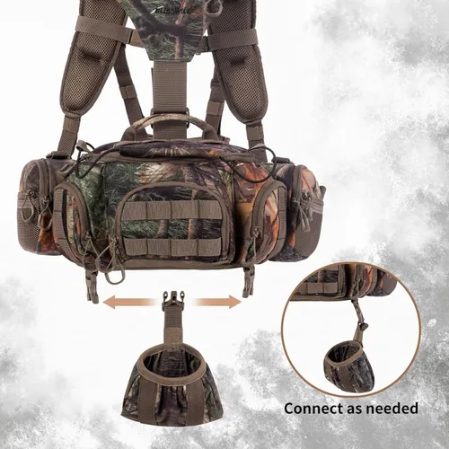 Miniatura 7 de Mochila de caza Blisswill con riñonera para hombre, paquete de fanny con arnés, paquete de cintura con soporte para el hombro, regalos de caza