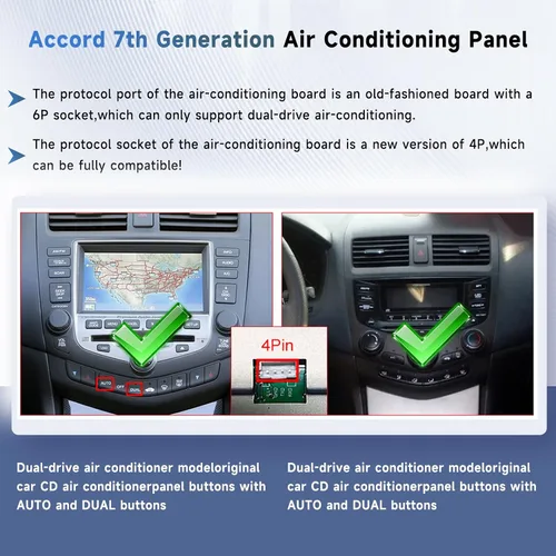 Miniatura 8 de Estéreo 4Core+64G para Honda Accord 2003-2007 con Carplay Android Auto Mirror Link-10.1 pulgadas Pantalla táctil Radio de coche, GPS Bluetooth WiFi