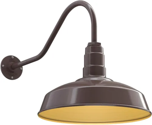 Miniatura 46 de Steel Lighting Co. Gardena - Luz de granero Montaje en pared al aire libre Cúpula de 16 pulgadas Cuello de cisne de 16 pulgadas Luz