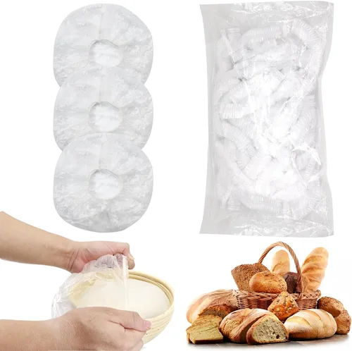 Miniatura 8 de 120 piezas de tapas de ducha para pan de masa madre, cubiertas reutilizables para boles para fermentación, cubiertas de pan de plástico con elástico