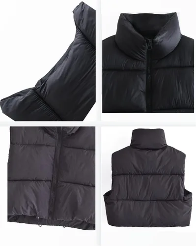 Miniatura 7 de Shiyifa Chaqueta acolchada con cremallera y cuello alto para mujer