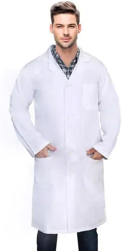 DR Uniforms - Abrigos de laboratorio unisex, 100 % algodón, sanforizados para evitar encogimientos, color blanco, capa de laboratorio