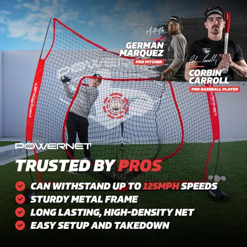Miniatura 2 de PowerNet Baseball Softball Practice Net 7x7 with Baseball Accessories for Practice Pitching, Batting & Fielding, Ball Caddy, Weighted Baseballs, Tee