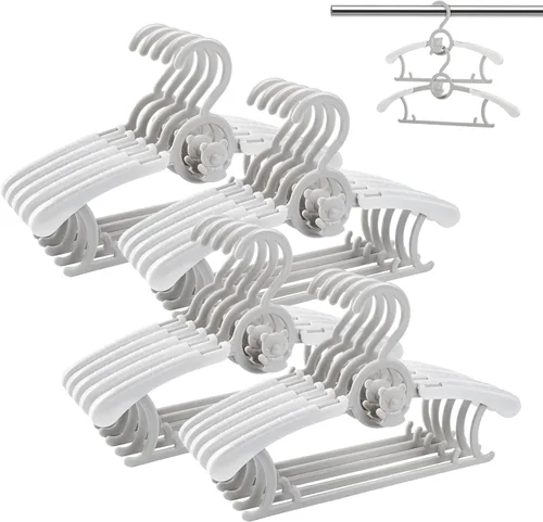 Miniatura 18 de Perchas HGYZE para bebé para armario, colgador antideslizante de 11"-14" ajustable para ropa de bebé para guardería, colgador de plástico para niños