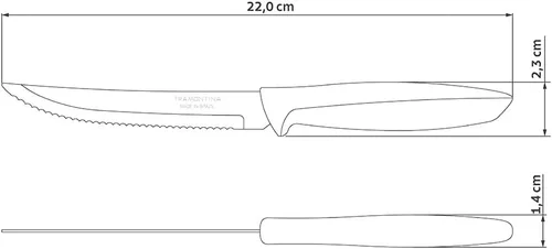 Miniatura 5 de Tramontina 23498054 - Juego de 6 cuchillos de cocina dentados con frutas y tomates, pelador de verduras, acero inoxidable, multiusos, punta Negro
