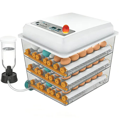 Incubadora de huevos – Incubadora de huevos con giro automático de huevos y control de humedad, criador grande de aves de corral para pollos,
