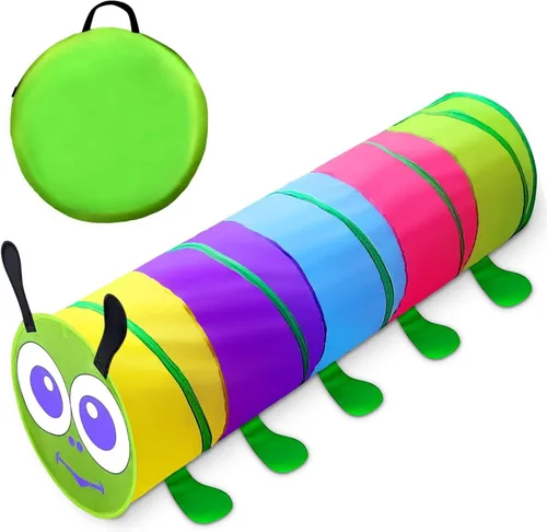 WER Tienda de campaña de túnel de juego para niños, oruga, túnel emergente para niñas, niños, tubo de juguete para gatear al aire libre e interior