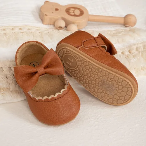 Miniatura 3 de Meckior Zapatos deportivos para bebé y niñas, suela suave, con lazo, princesa, vestido de boda, Mary Jane, planos, para recién nacidos, ligeros