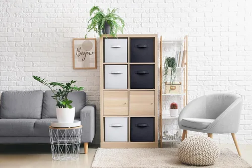 Miniatura 6 de Sorbus - Cubos de almacenamiento plegables - 6 unidades, 11 pulgadas, Negro y Blanco, Tela, Plegables, Almacenamiento y Organización, Uso Versátil