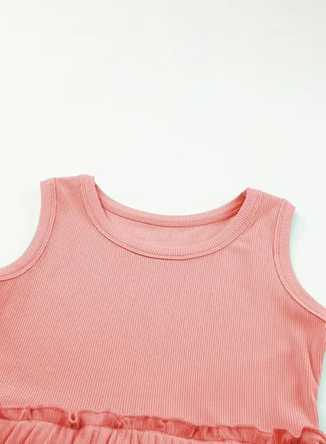 Miniatura 5 de blibean Vestido de verano sin mangas para niñas, trajes cómodos talla 4-13 años