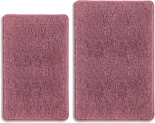Miniatura 326 de Alfombra de baño pequeña de 12 x 18 pulgadas, lavable y absorbente, antideslizante, alfombra de baño de felpilla gruesa y suave para baño, ducha