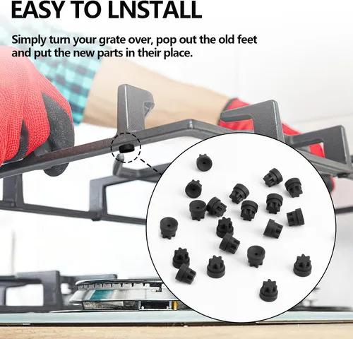 Miniatura 6 de Pieza de patas de rejilla de goma, repuesto para estufa Thermador Bosch, compatible con número de pieza 00618112, 00637940, 1999626, 617174, 618112