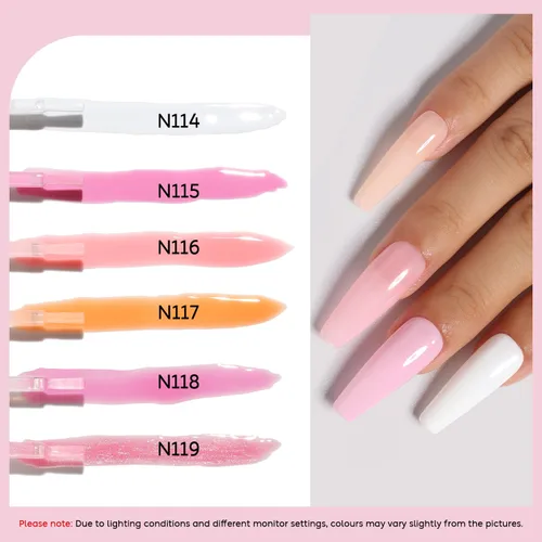 Miniatura 6 de Nicedeco Hema Free Cruelty Free - Esmalte de uñas de gel vegano sin crueldad, 6 unidades de 0.3 fl oz, color nude, rosa, blanco, kit de uñas de gel