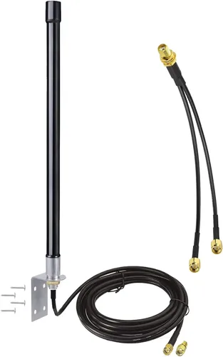 Bingfu Antena celular de largo alcance 0.14 oz LTE para montaje en pared, cable de 9.84 pies, con adaptador SMA a doble SMA, compatible con Spypoint