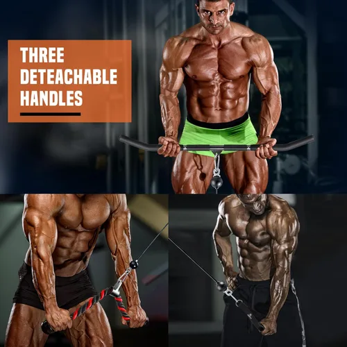 Miniatura 7 de SERTT Sistema de Polea de Cable para Gimnasio, Accesorio de Polea de Rack de Potencia con Barra de Jalón LAT 2 en 1 y Pasador de Carga Mejorado