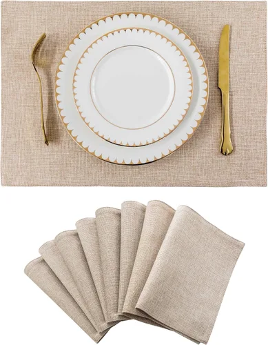 Miniatura 65 de Juego de 6 manteles individuales resistentes al calor para mesa de comedor y cocina de Home Brilliant, manteles individuales para mesa de comedor