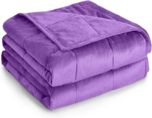 Miniatura 11 de Topblan Manta con peso de 7 libras para adultos, manta con peso pequeña para siestas, relajación, relajación y viajes, agradable al tacto y lavable