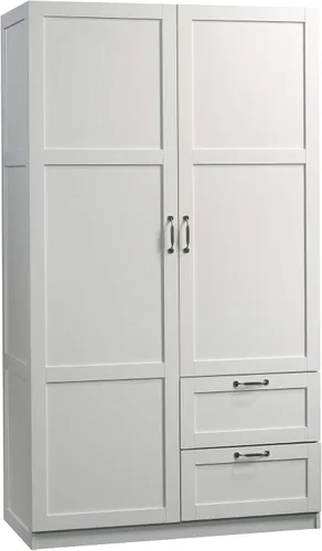 Gabinete de almacenamiento Sauder Select multiusos para dormitorio, clóset, despensa, con cajones de almacenamiento y barra colgante, en acabado