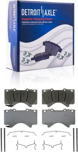 Miniatura 7 de Detroit Axle - Kit de frenos delanteros para Toyota 2007-2016 Tundra, 2008-2016 Sequoia, Pastillas de freno cerámicos para pinza de freno de disco