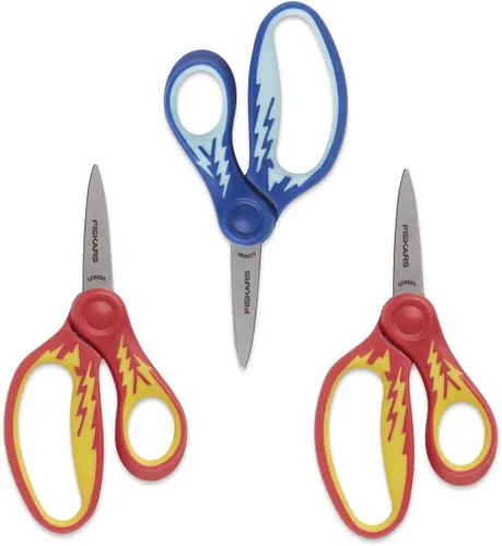 Miniatura 11 de Fiskars Tijeras de punta roma de 5 pulgadas para niños de 4 a 7 años (paquete de 3) - Tijeras para la escuela o manualidades - Suministros