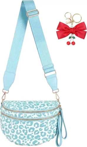 Miniatura 7 de Bum Bag Crossbody Bag para mujer Amplias bolsas Riñoneras cruzadas de nailon Monedero con cinturón para viajar y correr, regalos de moda